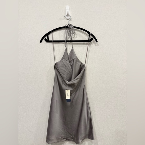 NWT Abercrombie & Fitch Satin Gray Chemise - Picture 6 of 6
